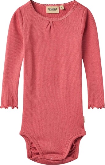 Wheat Body I/e Blonder Rib Lotta Raspberry Wheat 2 år (92) Langermet Body Rosa