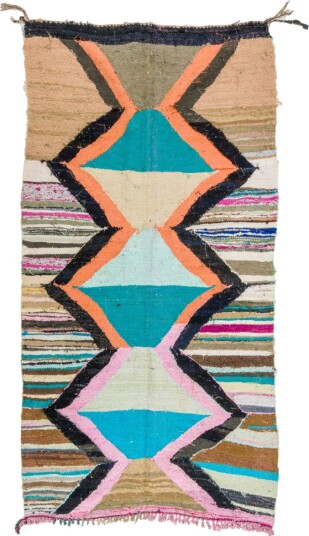 Marokkansk Boucherouite teppe 135 x 265 cm Størrelse: 135 x 265 cm