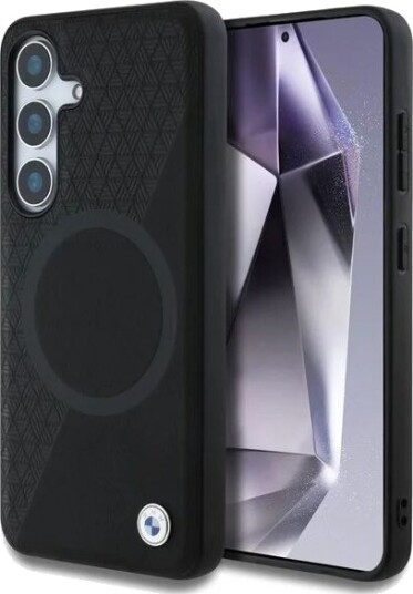 BMW Leather Half Textured MagSafe Case for Samsung Galaxy S25 Black