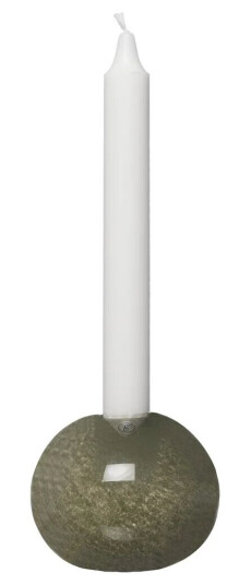 Ernst lysestake, glass Ø9 cm Grønn