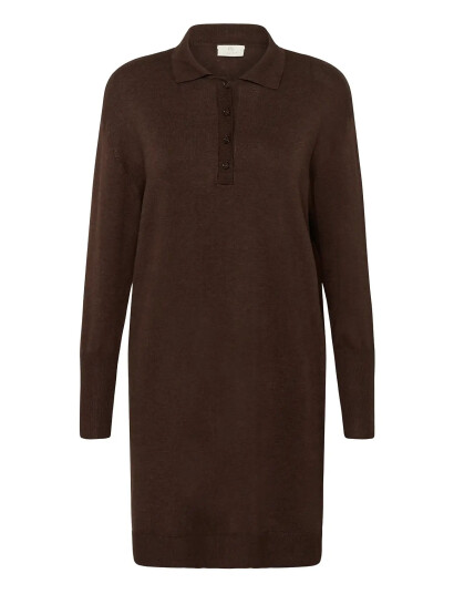 Kaffe Kalizza Polo Knit Dress - Brown - L Kaffe Kalizza Polo Knit Dress - Brown - L