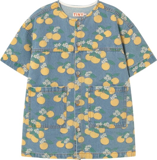 Tiny Cottons Kjole Oranges Light Vask Denim Tiny Cottons 8 år 128 Kjole Blå Gul