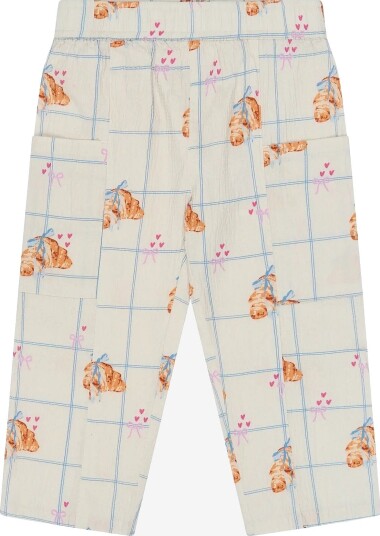 THE NEW SIBLINGS Tnstsilke Pants GARDENIA AOP 80