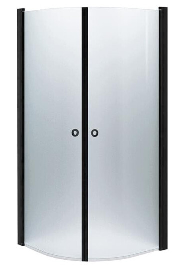 INR Iconic Nordic Rooms Dusjhjørne Linc Niagara Original, Frostet/stripe Glass Svart Matt / 90x100cm Frostet
