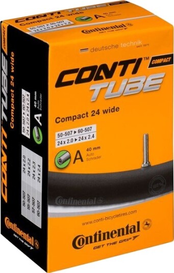 Continental Cotinental Compact 24 X 2,00-2,40" Bilventil Slange Continental Cotinental Compact 24 X 2,00-2,40" Bilventil Slange