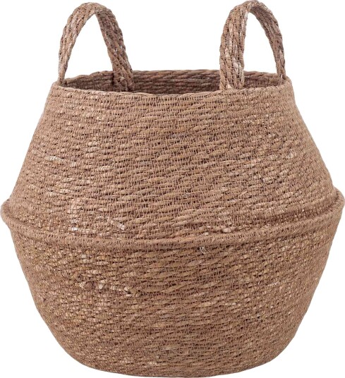 vidaXL Blomsterkrukke med håndtak Naturlig Ø 32 x 32 cm 100% sjøgress