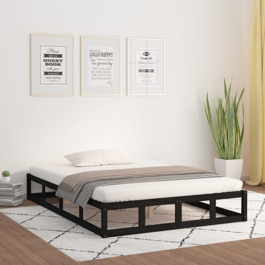 vidaXL Sengeramme svart 160x200 cm heltre vidaXL Sengeramme svart 160x200 cm heltre