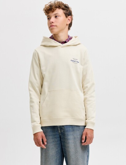 Jack & Jones Jornorrebro Typo Back Sweat Hood Sn Jnr Cream 128