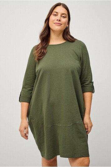 Zizzi - Kjole eAnita L/S Knee Dress - Grønn