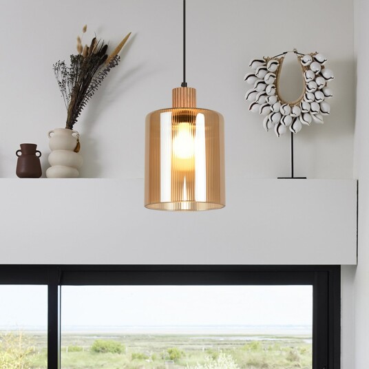 Pendellampe COREP Giovanni dimmbar Beige Stue Glass Moderne 20.5 Beige