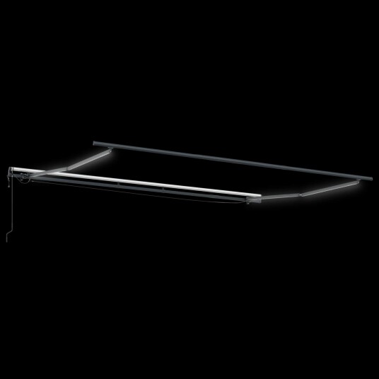 Automatisk Uttrekkbar Markise med LED Hvit 400x350 cm Markise Erstatningsstoff for 4x3.5 m Ramme Hvit