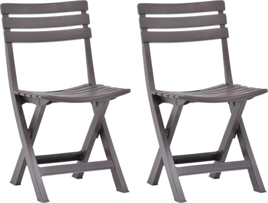 vidaXL Foldbare hagestoler 2 stk plast mocca