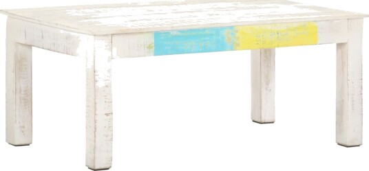 Salongbord hvit 110x60x45 cm heltre mango