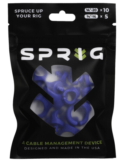 Sprig Cable Management Value Pack Pakke med 10 stk 1/4", 5 stk 3/8" Blå Sprig Cable Management Value Pack Pakke med 10 stk 1/4", 5 stk 3/8" Blå