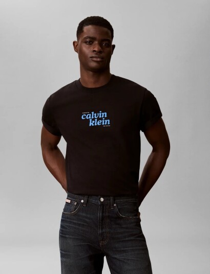 Calvin Klein Jeans Ss 20S Calvinklein Trvl Font Gra   Black   XXL