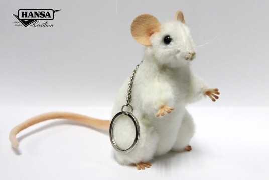White Mouse Keychain 11 cm | Hansa Creation 7896