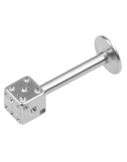 Aab Labret Piercing med Terning Strl 1.2 x 8 mm med 3 mm kule