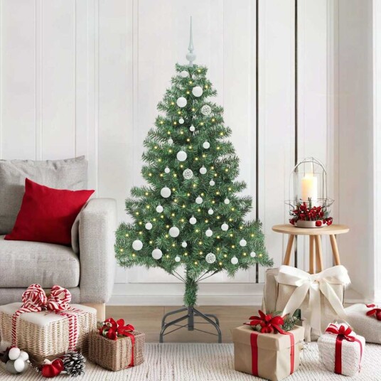  Juletre med 150 LED med stativ grønn 150 cm PVC