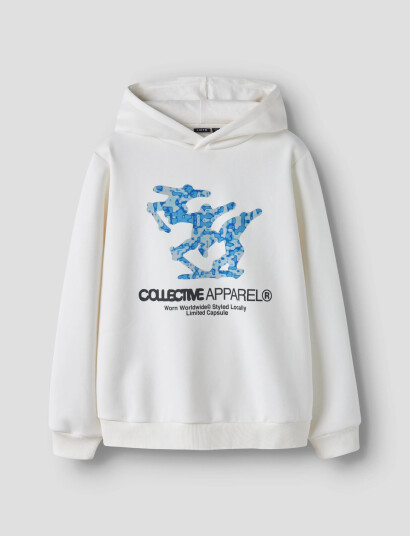 LMTD Nlmundifined Ls Sweat W. Hood   Cream   158 164