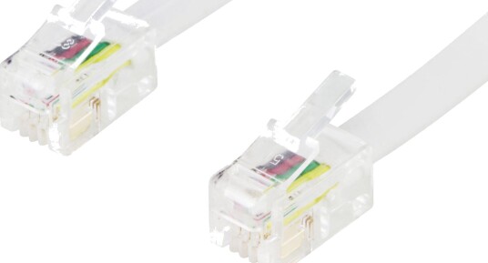 Deltaco 5m Telefonkabel 4P4C RJ9/RJ10/RJ22 Hvit