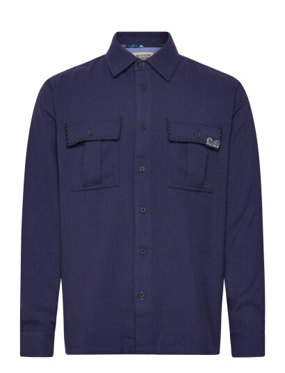 Scotch & Soda Textured Relaxed-Fit Shirt - Navy - M