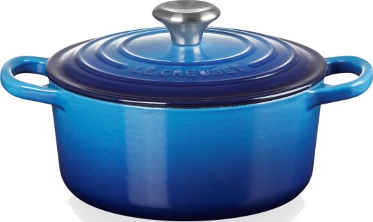 Le Creuset Signature Rund Gryte 18 cm 1.8L St??pejern Azurbl??