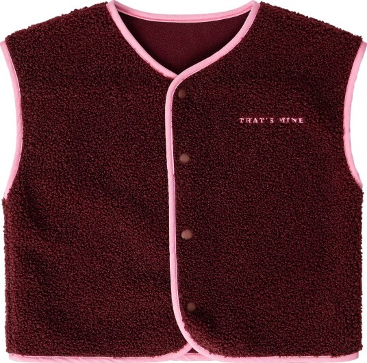 That"s Mine Fleecevest Jordan Dark Cherry m. Katt Thats Mine 1 år (80) Fleecejakke Bordeaux Lilla