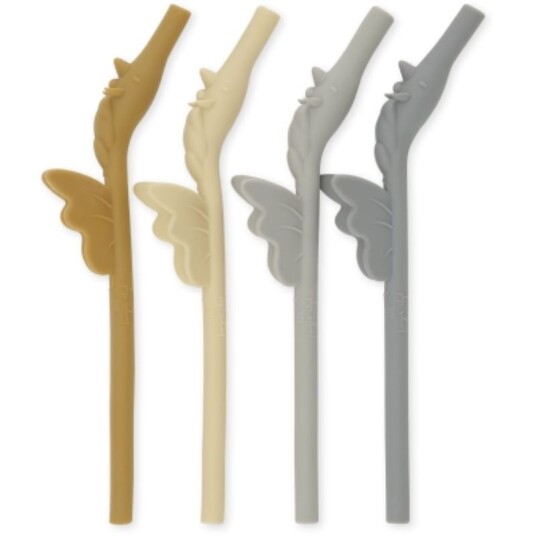 Konges Sløjd Sugerør Silikon Drage Quarry Mix 4 pk Konges Sløjd Sugerør Silikon Drage Quarry Mix 4 pk