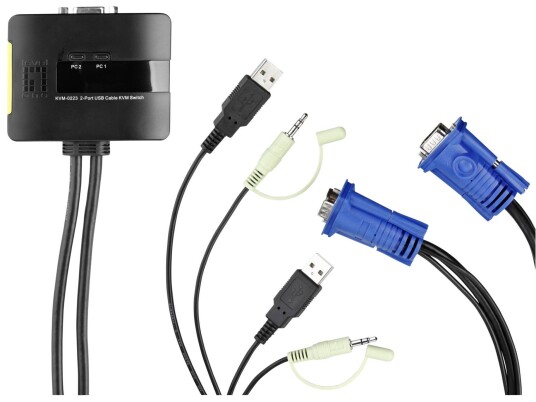 Level One Kvm-0223 2 Port Usb Cable Kvm With Audio Level One Kvm-0223 2 Port Usb Cable Kvm With Audio