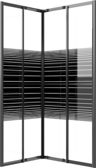 Dusjkabinett striper ESG 90x70x180 cm svart