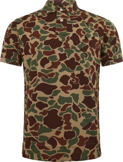 Polo Ralph Lauren 20/1 Printed Mesh-Knt-Polo - Beige - XS