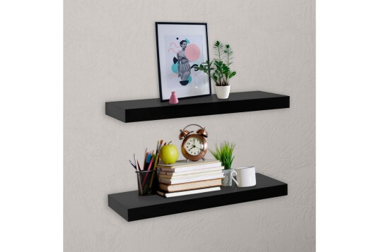 Vegghyller 2 stk svart 40x20x3,8 cm
