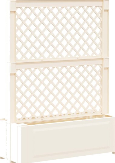 vidaXL Stor plantekasse med espalier Hvit 99,5 x 43 x 133,5 PP