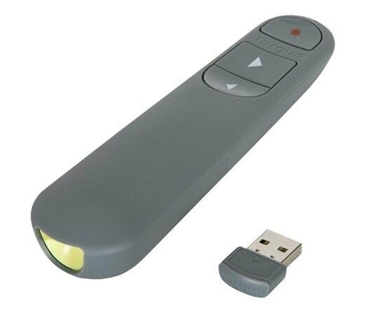Targus Control Plus Dual Mode Antimicrobial Presenter with Laser presentation remote control - grey Targus Control Plus Dual Mode Antimicrobial Presenter with Laser presentation remote control - grey