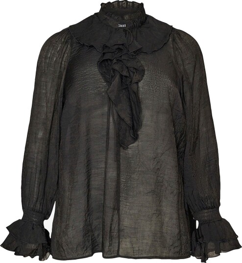 Zizzi   Bluse Mifu L/S Blouse   Svart
