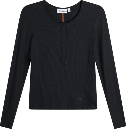 J. Lindeberg Sanna Rib Henley Ls Black S