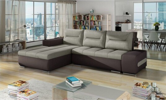 Seksjon Eltap Ottavio 275x180x85 cm Soro 13 Soft 66 Beige Mørk Brun Venstre Seksjon Eltap Ottavio 275x180x85 cm Soro 13 Soft 66 Beige Mørk Brun Venstre