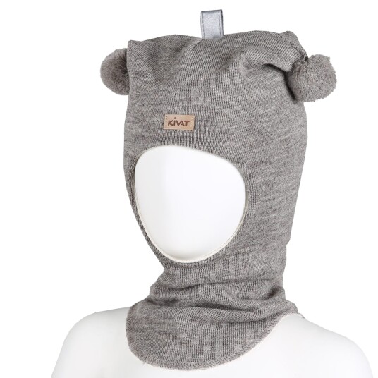 Kivat Balaclava i Ull Dusker Logo Beige Melert 3 5 8år