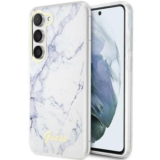 Guess Hardcase til Samsung Galaxy S23 Hvitt Marmor Mobildeksel