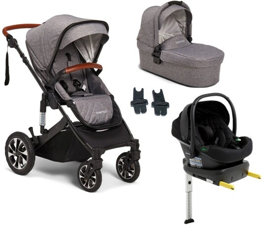 Beemoo Maxi 4 Duovogn Inkl. Beemoo Route Babybilstol &  Base Gray Black/Black Stone