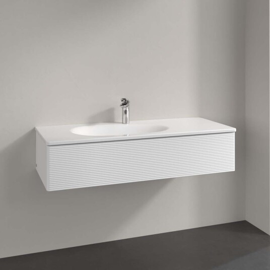 Villeroy & Boch Antao Servantskap med 1 skuff 118,8x49,3x25,6 cm m/lys Hvit Matt Villeroy & Boch Antao Servantskap med 1 skuff 118,8x49,3x25,6 cm m/lys Hvit Matt