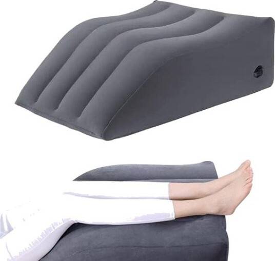 Oppblåsbar benpute, komfortabel benpute, fotpute, knepute, bilreisepute for avslapning