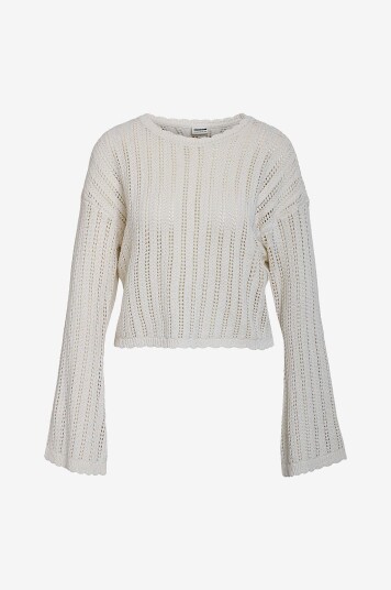 Noisy May Curve - Genser nmLaika L/S O-neck MG Knit Fwd - Grå