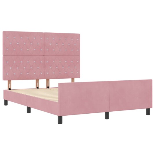 Sengeramme Rosa 140x190 cm Fløyel