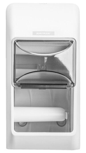 Katrin Toalettpapirdispenser 2 ruller 14.5x30x14.5 cm (BxHxD) Hvit Katrin Toalettpapirdispenser 2 ruller 14.5x30x14.5 cm (BxHxD) Hvit