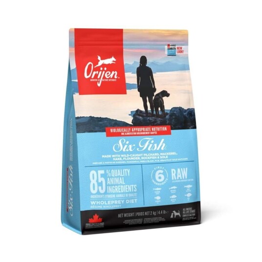 Orijen 6 Fish Tørrfôr uten korn for voksne hunder 2 kg