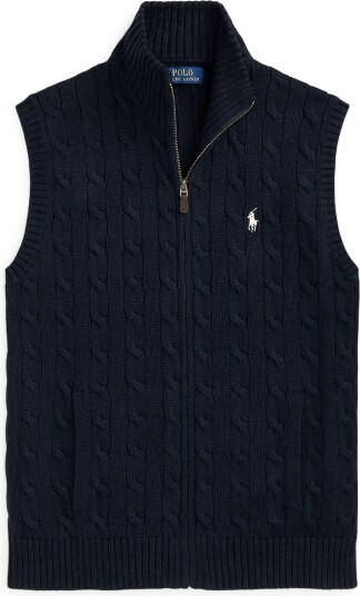 Polo Ralph Lauren 5/1 Roving Cotton Sweater Vest HUNTER NAVY W/ C8 M