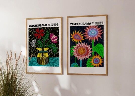 Plakat Yayoi Kusama Blomster / Sett av 2