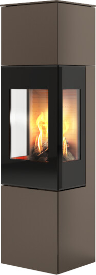 Rais Nexo 160 mocca gasspeis med sideglass og glassdør