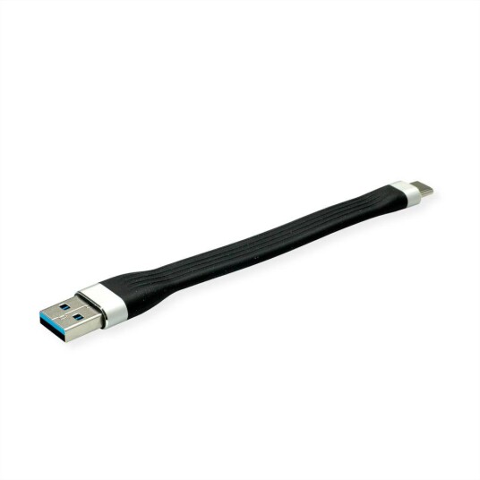 ROLINE USB3.2 Gen1 Cable, A - C, M/M, black, 11cm